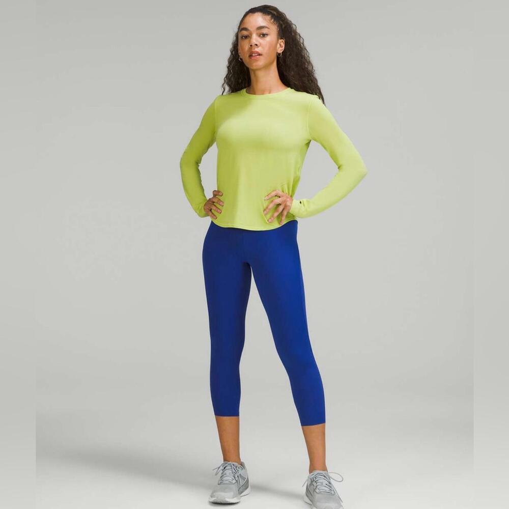 LULULEMON Base Pace High-Rise Nulux Crop 23” Psychic Blue 6 LW6BO1S Athletic Gym